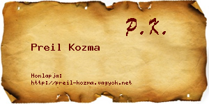 Preil Kozma névjegykártya
